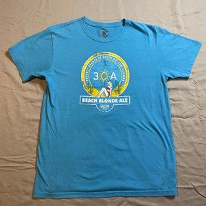 30A Beach Blonde Ale Short Sleeve Blue Tee | Size Medium